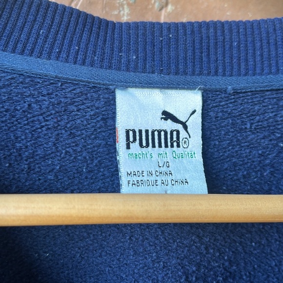 Vintage Puma Crewneck / Large / 90s / Navy Blue / Distressed - Picture 4 of 9
